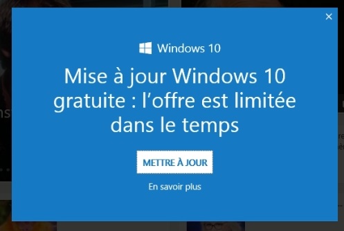 Pub Internet explorer sur Windows 10