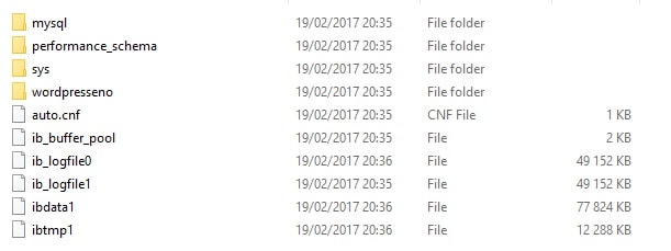 Fichier MySQL WordPress