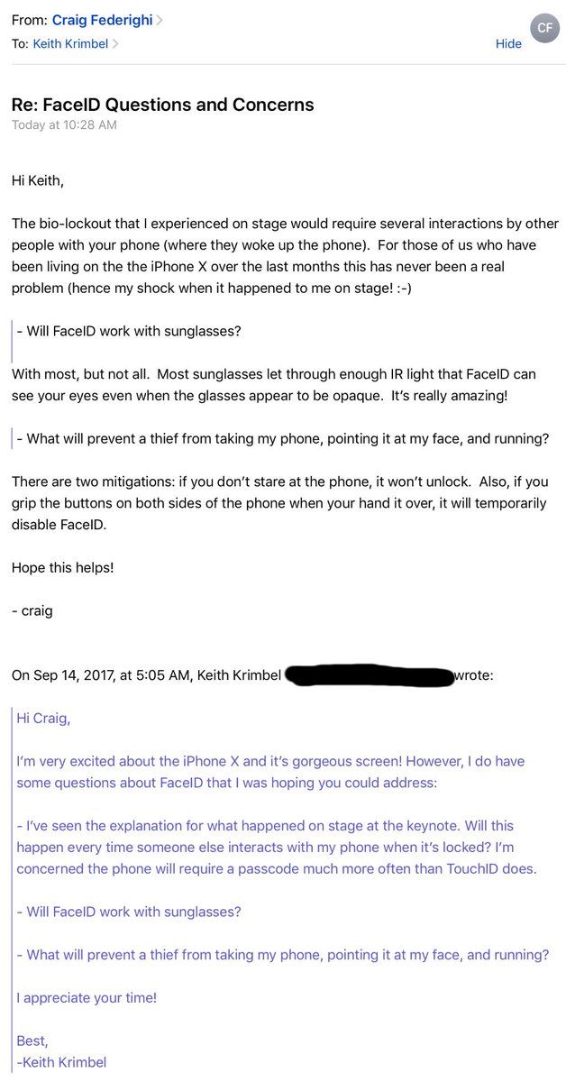 FaceID Questions and Concerns