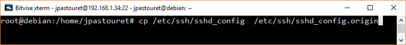 Bitvise - Copie du fichier de configuration SSH par sécurité