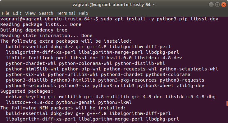 Installation de Python Pip et LibSSL Dev