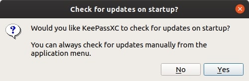KeePassXC - Vérification des mises à jour