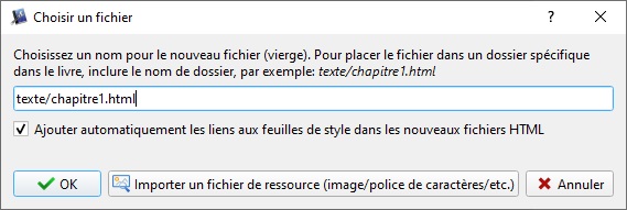 Création d'un chapitre avec Calibre